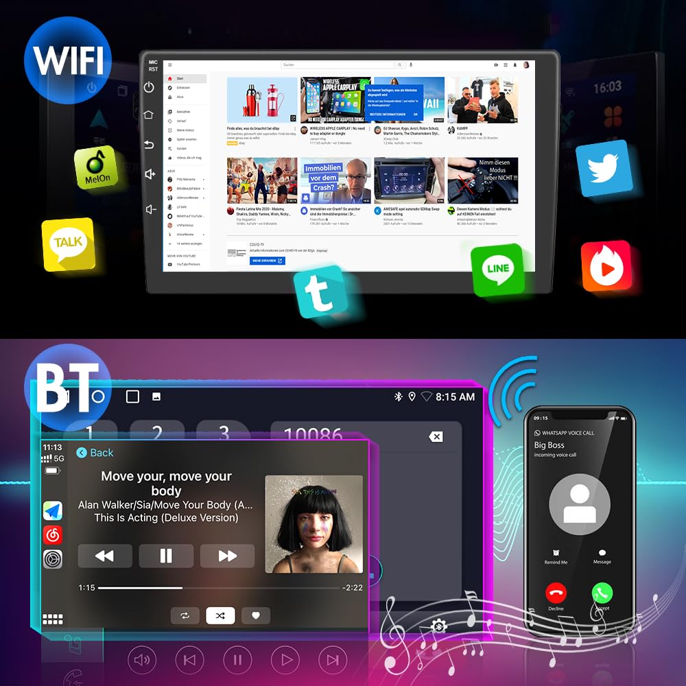 5G WiFi Car Stereo for Jeep Compass Patriot, 7 inch Touch Screen Android 13 Radio with Bluetooth GPS Wireless CarPlay Android Auto AM/FM DSP Wireless Update Menu Button(2GB+64GB)