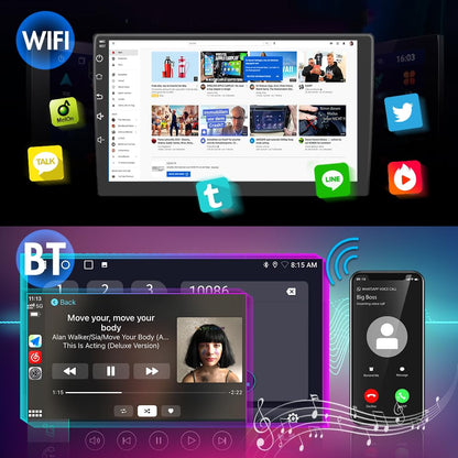 5G WiFi Car Stereo for Jeep Compass Patriot, 7 inch Touch Screen Android 13 Radio with Bluetooth GPS Wireless CarPlay Android Auto AM/FM DSP Wireless Update Menu Button(2GB+64GB)