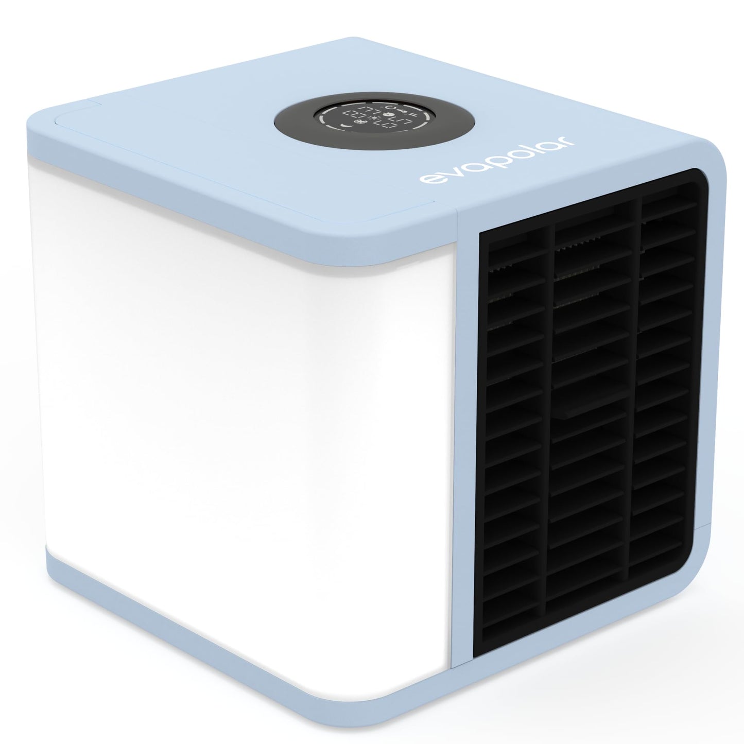 Cooling Fan for Desk and Car - Portable Evaporative Air Cooler for Camping - Small Ice Fan for Tent - Personal Air Conditioners Evalight, Blue