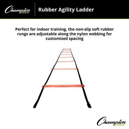 Champion Sports Rubber Agility Ladder, 13', Bright Red