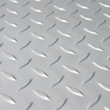 Rubber-Cal Diamond Plate Metallic PVC Flooring, Beige, 2.5mm x 4' x 25', Model: 03-W266-BG-25