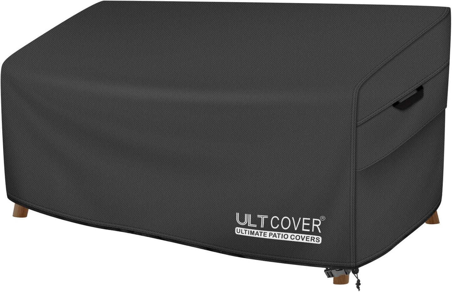 ULTCOVER Waterproof Patio Furniture Sofa Cover - 60W x 35D x 35H Inch for 2-Seater Loveseat | Black
