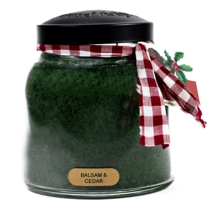 A Cheerful Giver - Balsam & Cedar - 34oz Papa Scented Candle Jar with Lid - Keepers of The Light - 155 Hours of Burn Time, Gift for Women, Green