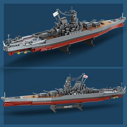 MISINI M7001 1:300 Japanese Yamato Battleship Building Blocks Set 2569 Pieces WWII Navy Ship MOC Toy Excellent Battleship Model Building Gift and Collection for Military Enthusiasts and Adults