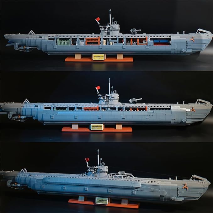 Wyiauy Military Submarine Building Set Military Submarine Model Kit for Adults WW2 History Collectible Home Decorfor Adult Sets for Men Building Sets for Adults