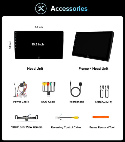 QLED Linux Car Stereo for Ford F150 2004-2008, F250 F350 2008-2016 - Fast Boot Wireless CarPlay & Android Auto Radio, AHD 1080P Backup Camera, Bluetooth, SWC, AM/FM, Dash Kit Replacement