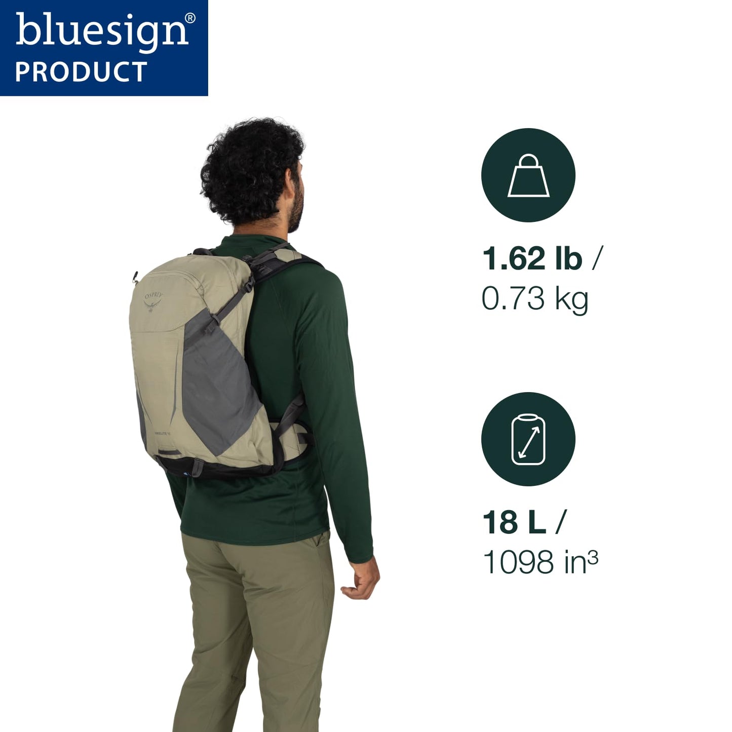 Osprey Hikelite 18L Durable Hiking Backpack - Travel Daypack with Rain Cover for Men and Women, Graphite Purple