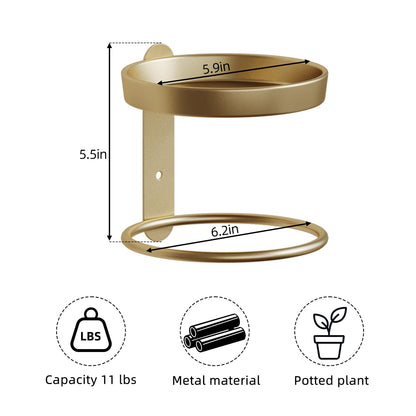 Rioneta Metal Wall Plant Holder for Indoor Plants, Modern Stylish Wall Decor, Space-Saving Vertical Shelf for Home, Garden & Office 3 Pack Gold