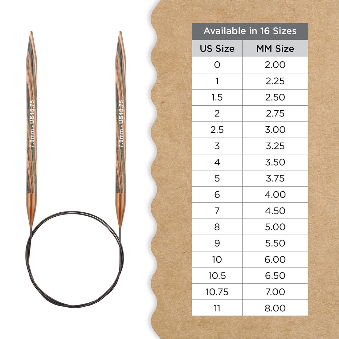 Knitter’s Pride Terra Fixed Circular Needles 24"" (60cm) – US Size 10.75 (7mm)