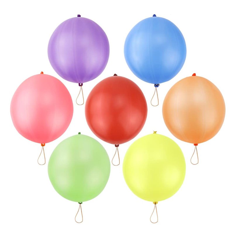 RUBFAC Punch Balloons, Birthday Balloons Party Favors For Kids, 36Pcs Thickened Heavy Duty Neon Punching Bouncy Ball for Party Goodie Bag Stuffers Exciting Outdoor Play Supply