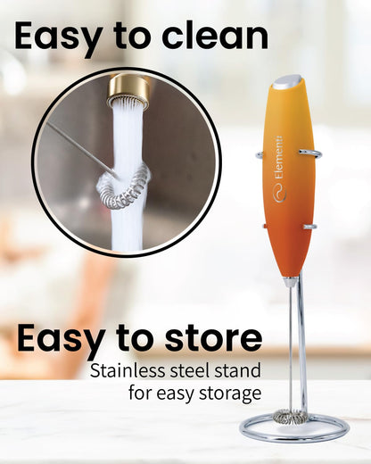 Elementi Portable Electric Milk Frother, Matcha Whisk, Milk Frother for Coffee Frother Electric Hand Blender, Mini Electric Whisk Small Hand Blender (Periwinkle)