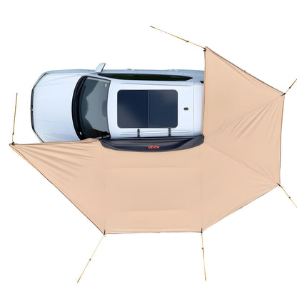 VEVOR 270 Degree Awning with Bulit-in LED Light 3 Colors, 133 sq.ft Driver Side Vehicle Awning, UV50+ Waterproof Car Side Awnings, All-Weather Overland Awnings Car Shelter for SUV Truck Camping