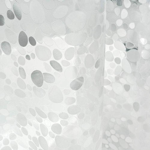 EurCross Heavy Duty Shower Curtain Liner - 72 x 72 Inches, Waterproof Clear with 3D Pebble Design & 5 Magnets