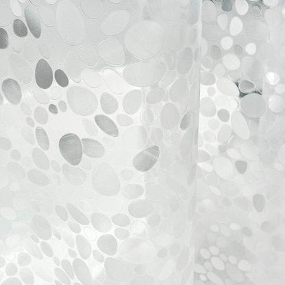 EurCross Heavy Duty Shower Curtain Liner - 72 x 72 Inches, Waterproof Clear with 3D Pebble Design & 5 Magnets