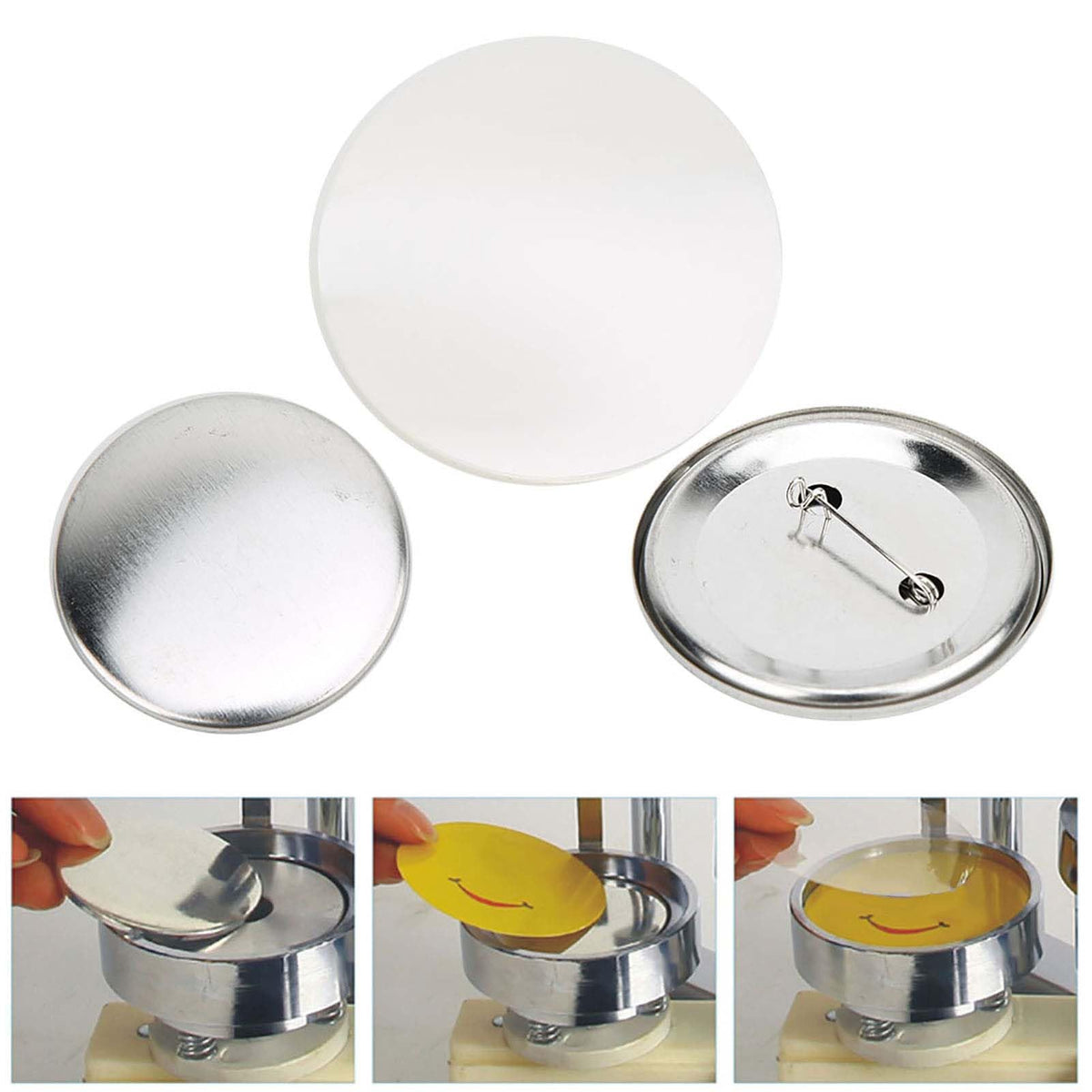 100 Sets 56mm Badge Pin Button Parts, Badge Making Supplies Crafts Materials for Button Maker Machine