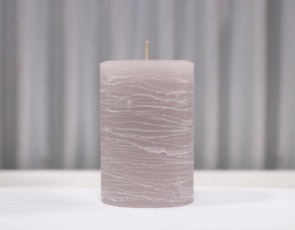 Modern Candle Design Large Unscented Rustic Nordic Pillar Candle Handmade in The USA (Smoke Gray)