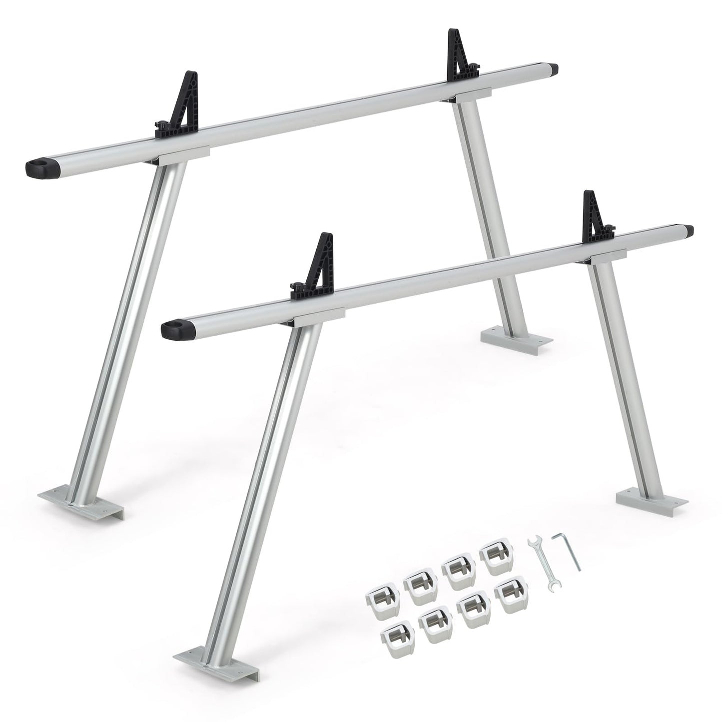Garvee Pickup Truck Ladder Rack | 46" - 71" Adjustable Width | 800 LB. Load Capacity | Non-Drilling Steel Truck Rack | Heavy Duty Truck Bed Ladder Rack for Kayak, Surfboard, Lumber (2 Pack)