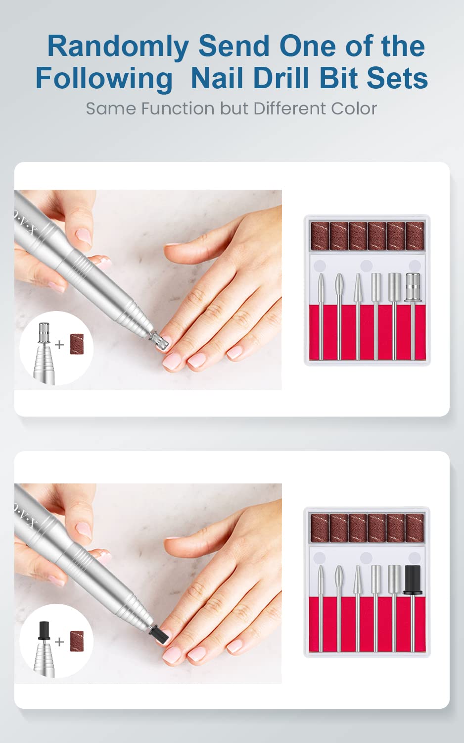 Portable Electric Nail Drill Machine, Professional 20000 RPM USB Manicure Pedicure Drills for Acrylic Nails Gel Polishing Shape Tools