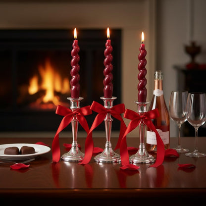 Red Taper Candles Short Candlesticks, 7.5inch Unscented Candle Sticks Dinner Candles for Wedding Centerpiece Home Table Mother's Day Housewarming Party,4 Pack