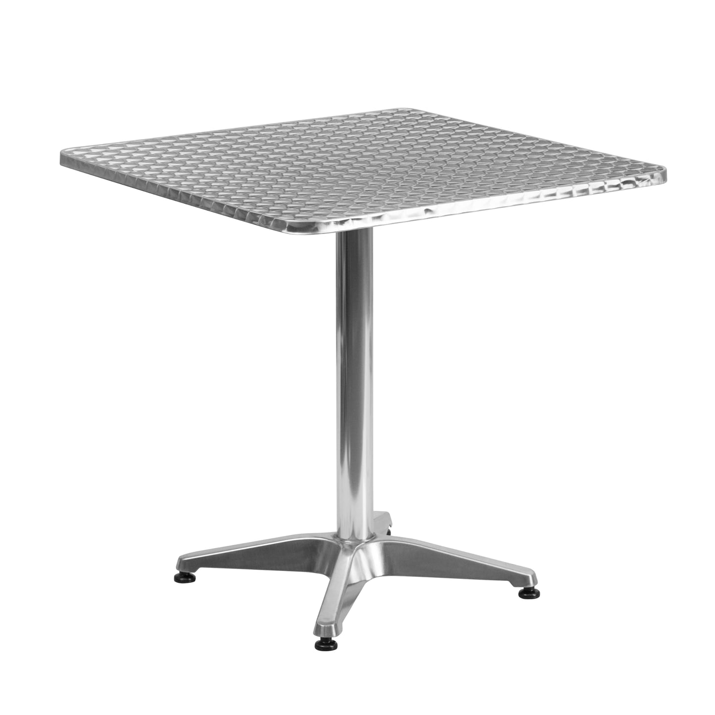 Flash Furniture Lila 27.5'' Square Aluminum Indoor-Outdoor Table Set with 4 Black Rattan Chairs
