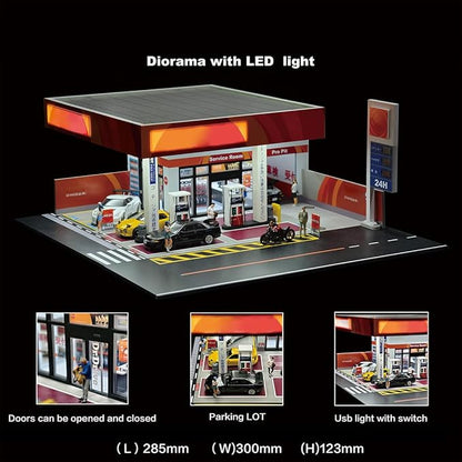 1/64 Scale Mini Building Scene Model (Cars Figures Not Included)