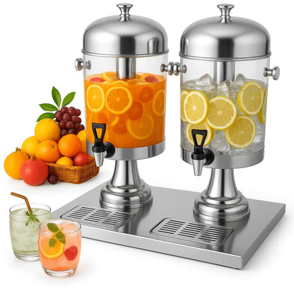 THXSUN Beverage Dispenser 4.4 Gallon, Large Drink Dispenser with Ice Core, Stainless Steel Beverage Dispenser with Stand for Cold Drinks, Juice, Lemonade, Iced Tea, Parties & Events