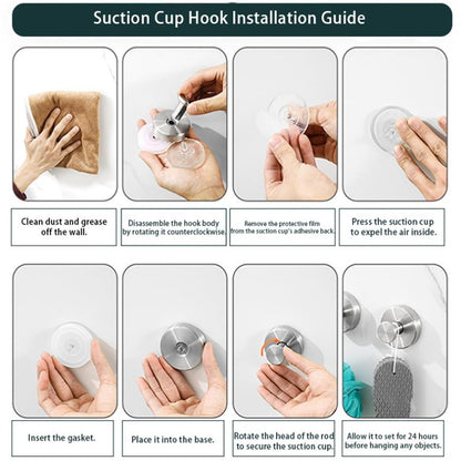 Suction Cup Hooks for Wreaths on Glass,Wreath Hangers for Front Door,2026 Upgraded Drill-Free Suction Cup Hooks for Over The Door/Glass Window/Bathroom Christmas Decor,Reusable Holder(2pcs silver)