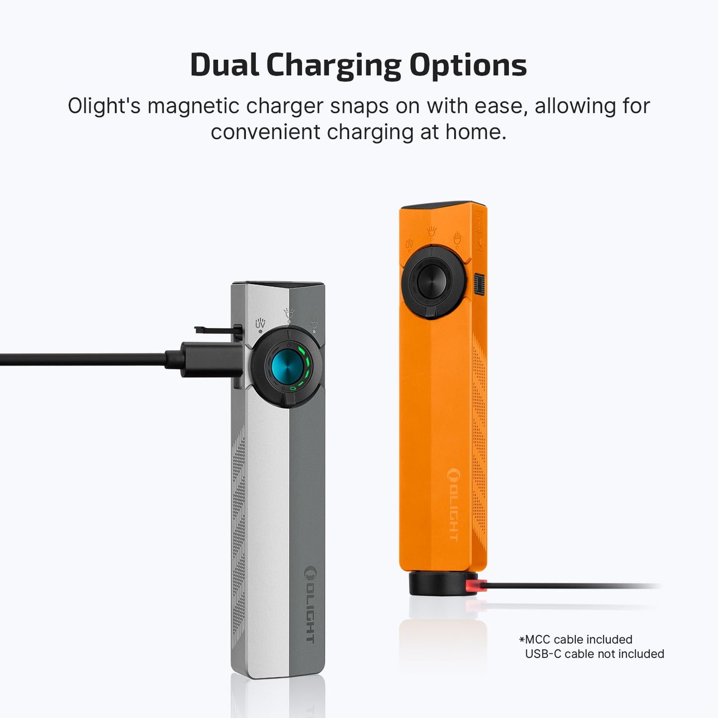 OLIGHT ArkPro EDC Flat Flashlight Rechargeable with Green Beam, UV and White LED,1500 Lumens USB-C Pocket Camping Flashlight, Spotlight Floodlight for Outdoor Emergency Working (Orange CW)