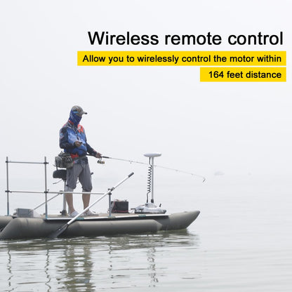 AQUOS Haswing CaymanB Electric Bow Mount 12V Saltwater & Freshwater Trolling Motor - 55lbs Thrust, 54in Shaft, with Wireless Remote & Wireless Foot Control, Quick Release Bracket