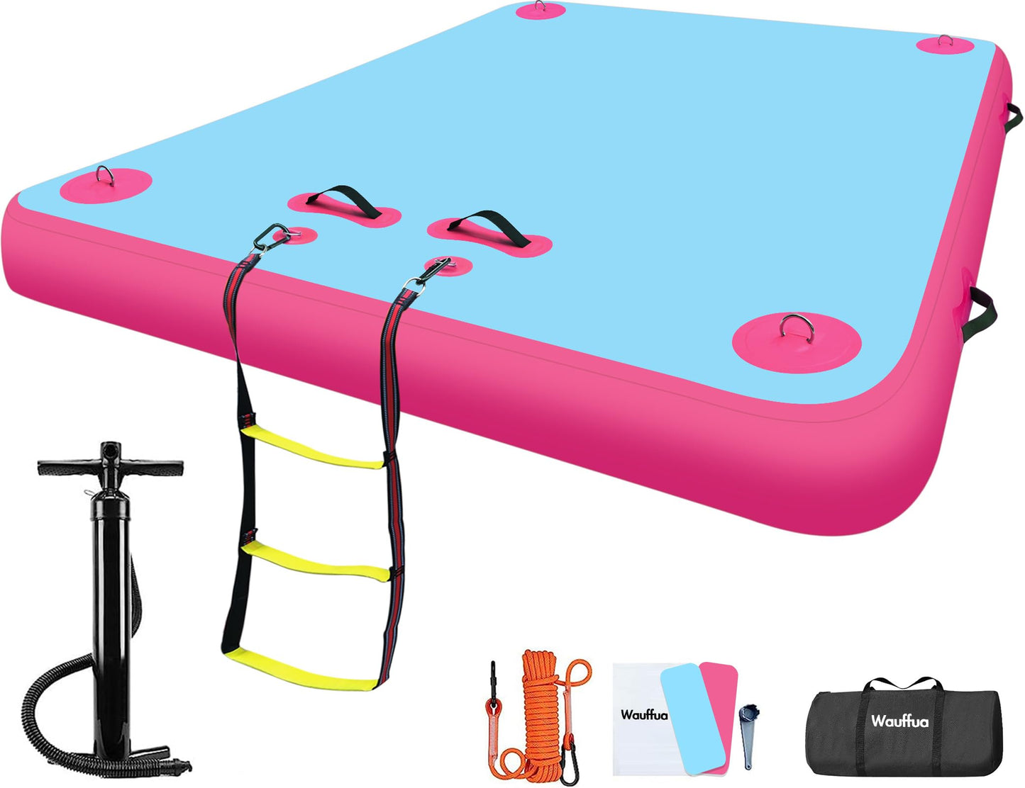 Inflatable Floating Dock for Lakes, Thick and Extra Wide Lake Floats for Adults, Non-Slip Air Dock Platform with Portable Carrying Bag, Floating Platform Island for Pool Beach Ocean