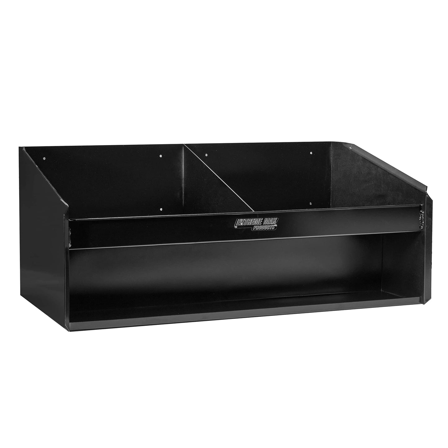 Extreme Max 5001.6139 Double Helmet Bay Wall-Mount Aluminum Cabinet Organizer for Enclosed Race Trailer, Shop, Garage, Storage - Black