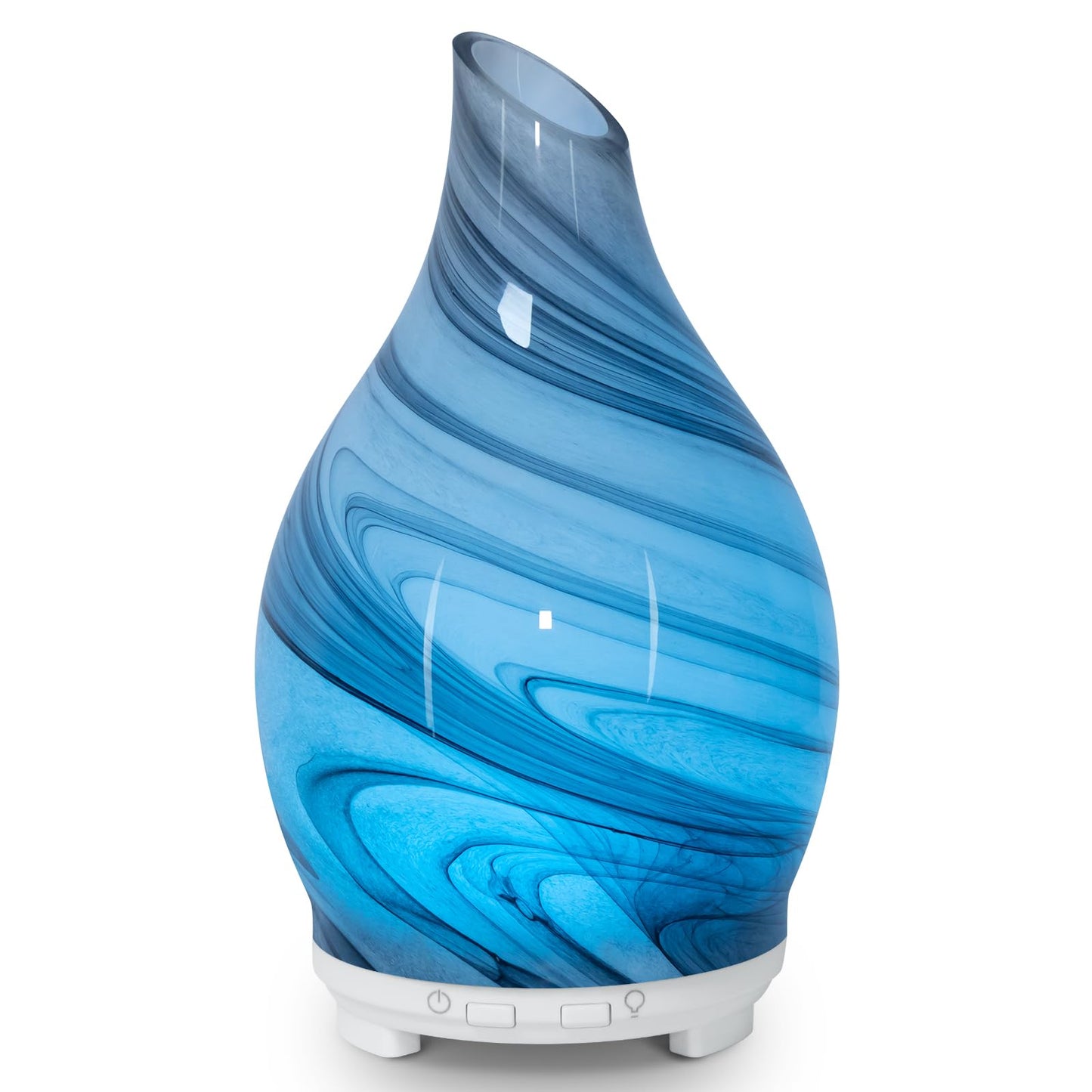 Essential Oil Diffuser 120ML Glass Ultrasonic Aromatherapy Oil Diffuser-Aroma Humidifier Glass Diffuser,7 Color Changing Light Waterless Auto-Off-Ultra-Quiet for Sleeping Yoga Home Office and Spa