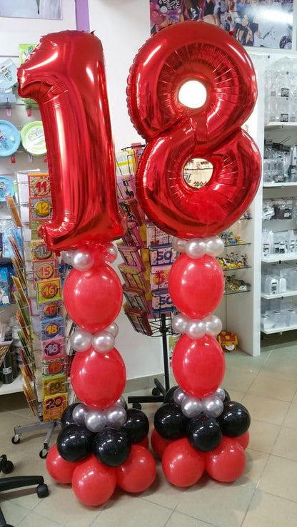 Red Number 19 Balloon 40 inch, 19 Number Balloons, 19th Red Birthday Decorations, 19 Year Old Girls Boys Party Supplies