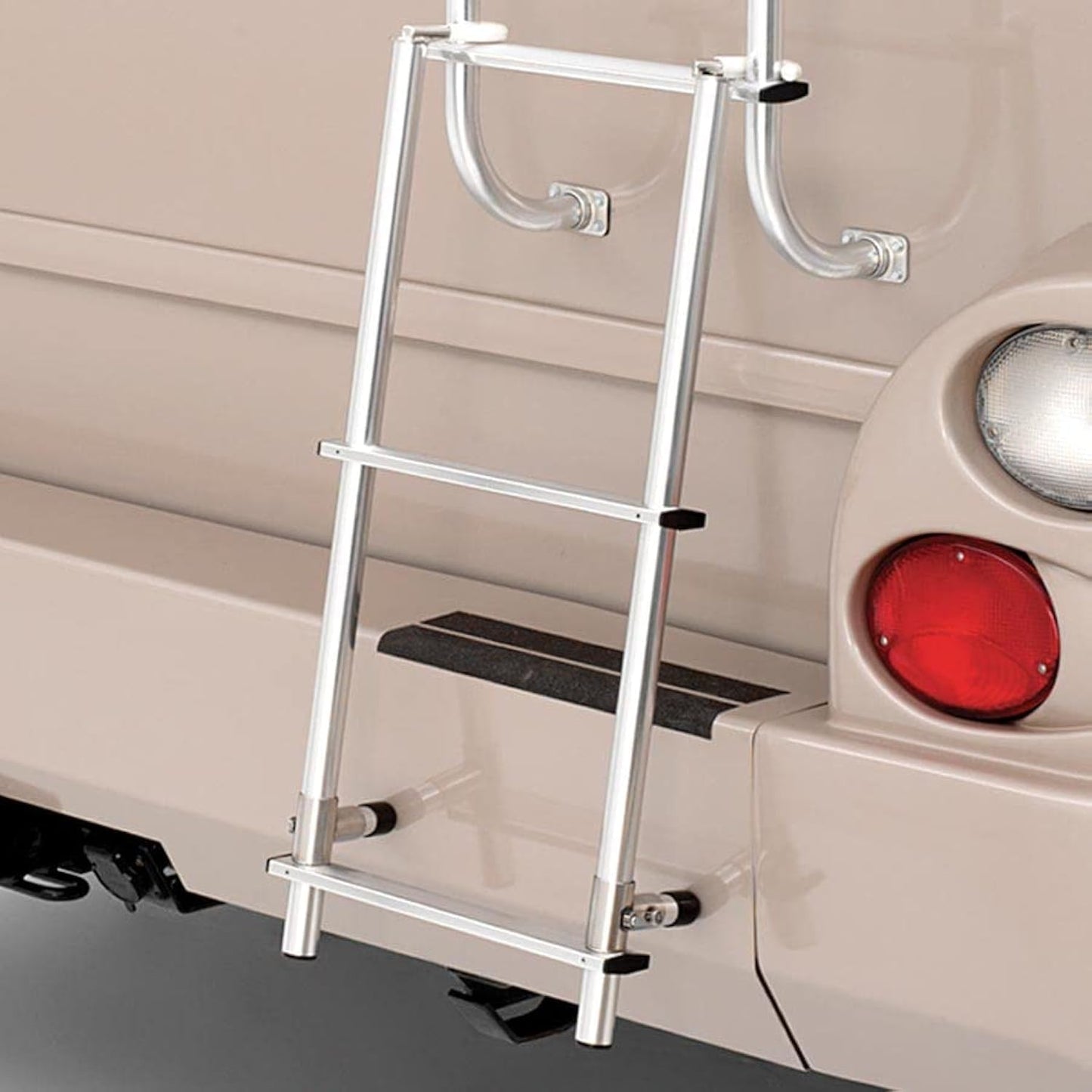 Surco A504L 30" Aluminum Universal RV/Motorhome Mini Ladder Extension - Compatible with all 1" Tube RV/Motorhome Ladders; Easy On/Off; Brite Dipped Polished Finish