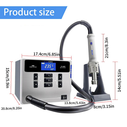 Hot Air Rework Station, ATTEN ST-862D 1000W Digital Display Automatic Sleep Hot Air Gun Soldering Station, Adjustable Temperature Desoldering Gun BGA Rework Station