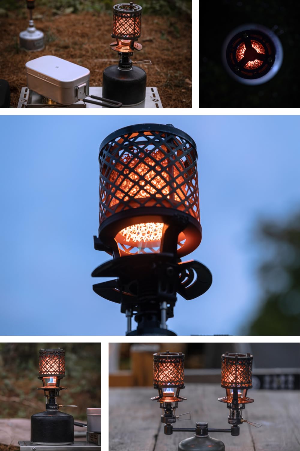 CAMPINGMOON T-HEATER GASWARE Gas Heater Propane Isobutane for Camping Outdoor Collaboration Limited Edition with EVA Case (KHNX-92+Z22)