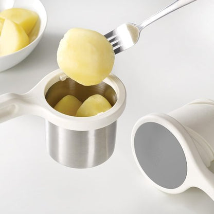 Joseph Joseph Helix Potato Ricer - Ergonomic Twist-Action Masher for Smooth Vegetable Purees | Stainless Steel