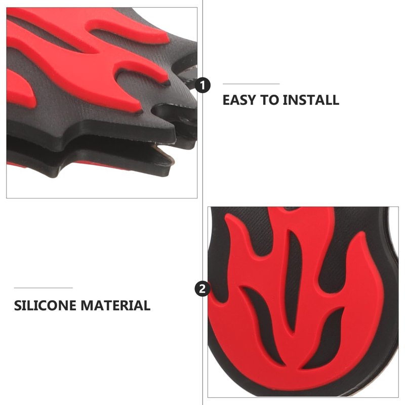 Kisangel Tennis Racket Vibration Dampener, Fire Flame Silicone Shock Absorber Red Tennis Dampners for Enhanced Comfort and Control