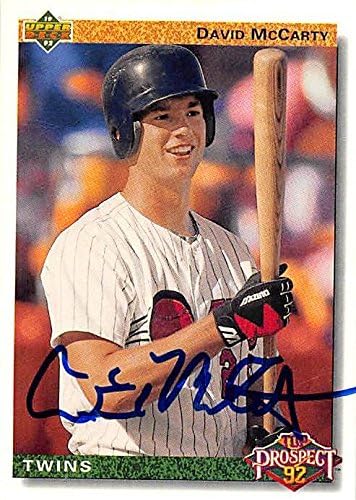 Sports Memorabilia Autograph Warehouse 246243 David McCarty Autographed Baseball Card - Minnesota Twins 1992 Upper Deck - No. 75
