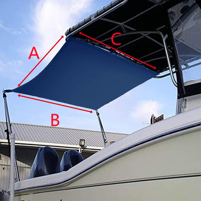 TeBaisea Boat T-Top Sun Shade Kit Boat Canopy, Boat Cover with Stainless Steel Telescopic Rod Foldable, UV-Proof 1200D High-Tech Polyester Fiber, Anti-Ultraviolet Dark Blue(102"×78"×66")