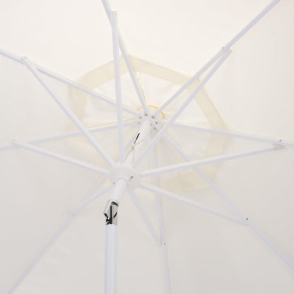 SAFAVIEH Outdoor Patio Furniture Collection – Torsa 9 Ft Crank Patio Umbrella, Ivory & White Pole, Market Umbrella with Crank Lift (PAT8024A)