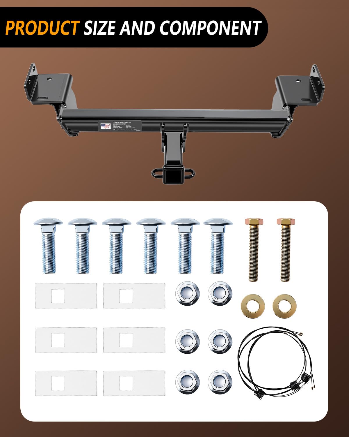 TULALUX 2" Receiver Trailer Hitch for 2018–2025 Jeep Compass & 2017 Mexico-Built Compass | Class 3 Tow Hitch | 4,000 lbs Towing Capacity