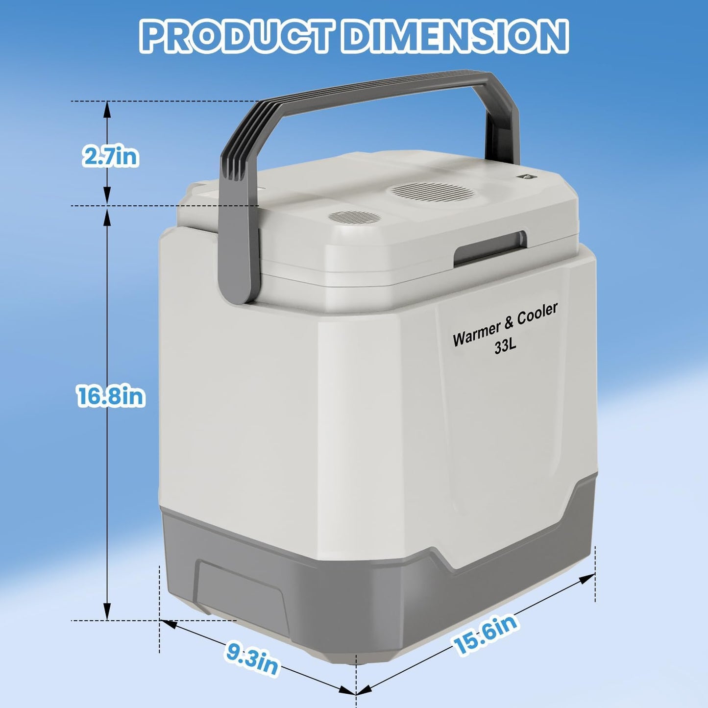 STMHOM 35QT Electric Cooler, Portable Car Refrigerator & Plug-In Cooler with 12V DC & AC Power, Travel Cooler for Camping, Road Trips, Truck Travel & Home Use, car fridge with Locking Handle