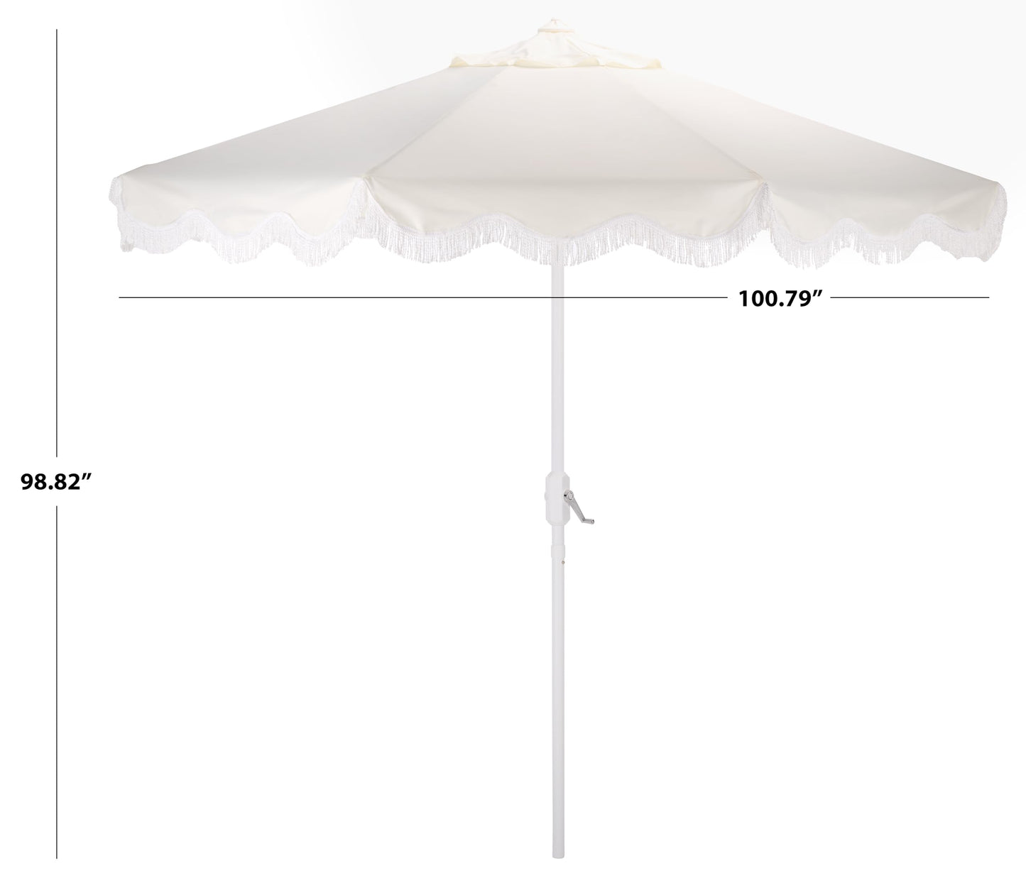 SAFAVIEH Outdoor Patio Furniture Collection – Torsa 9 Ft Crank Patio Umbrella, Ivory & White Pole, Market Umbrella with Crank Lift (PAT8024A)