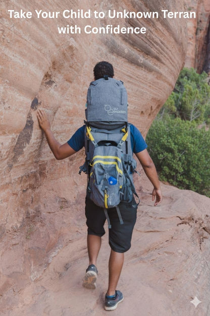 OE Shoulder Hiking Carrier For Child and Toddler 1- 4 years old with Detachable Backpack and Sunshade, Foldable Frame, Compact, Perfect for Day Hiking