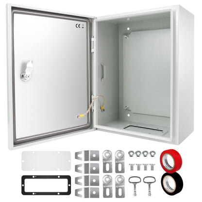 Tocretoare Outdoor Electrical Box, Steel Junction Box 16 x 12 x 8'', NEMA 4X Electrical Enclosure Box IP66 Waterproof & Dustproof, Universal Electrical Project Box with Lock & Mounting Plate