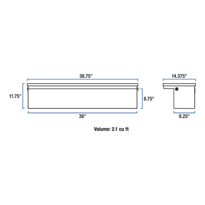 UWS EC30363 36-Inch Matte Black Heavy-Wall Aluminum Truck Side Tool Box with Low Profile, RigidCore Lid