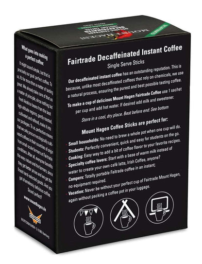 Mount Hagen 25 Count Single Serve Instant Decaf Coffee Packets - 2 pack | Decaffeinated Organic Medium Roast Arabica Beans | Eco-friendly, Fair-Trade [2 x 25 sticks/1.76oz/50g], Pack of 2