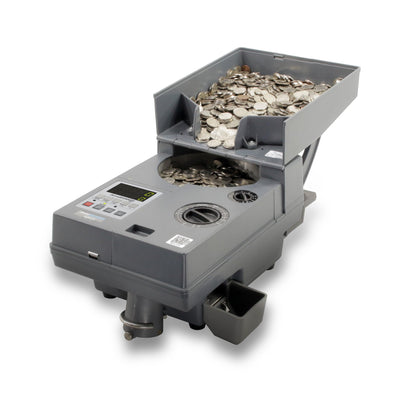 AccuBANKER AB610 USD Coin Counter, Token Counter, International Coins Counter, Speeds of 2,000 Coins/Min, Hopper Capacity 4000 Coins