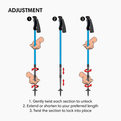 Fizan Compact 4 Trekking Poles – Ultralight, Backpacking, Thru Hiking Poles, Adjustable, Collapsible, Customized Fit, Cork Grips, Aluminum Walking Sticks (Black/EVA Cork)